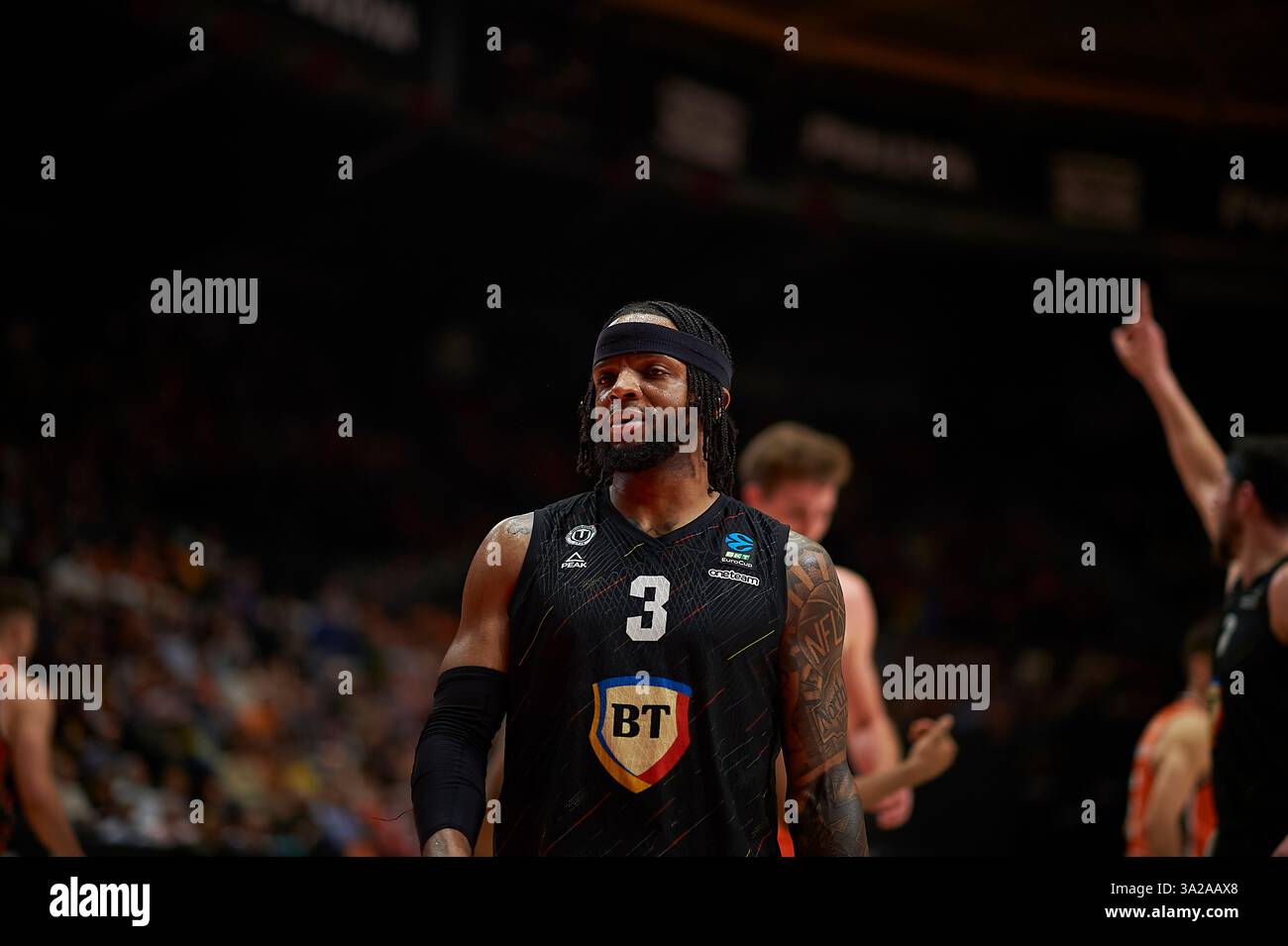 Zavier Simpson di U-BT Cluj Napoca a Pabellon Fuente de San Luis, (Valencia ). (Foto di Vicente Vidal Fernandez/Sipa USA) credito: SIPA USA/Alamy Live News Foto Stock