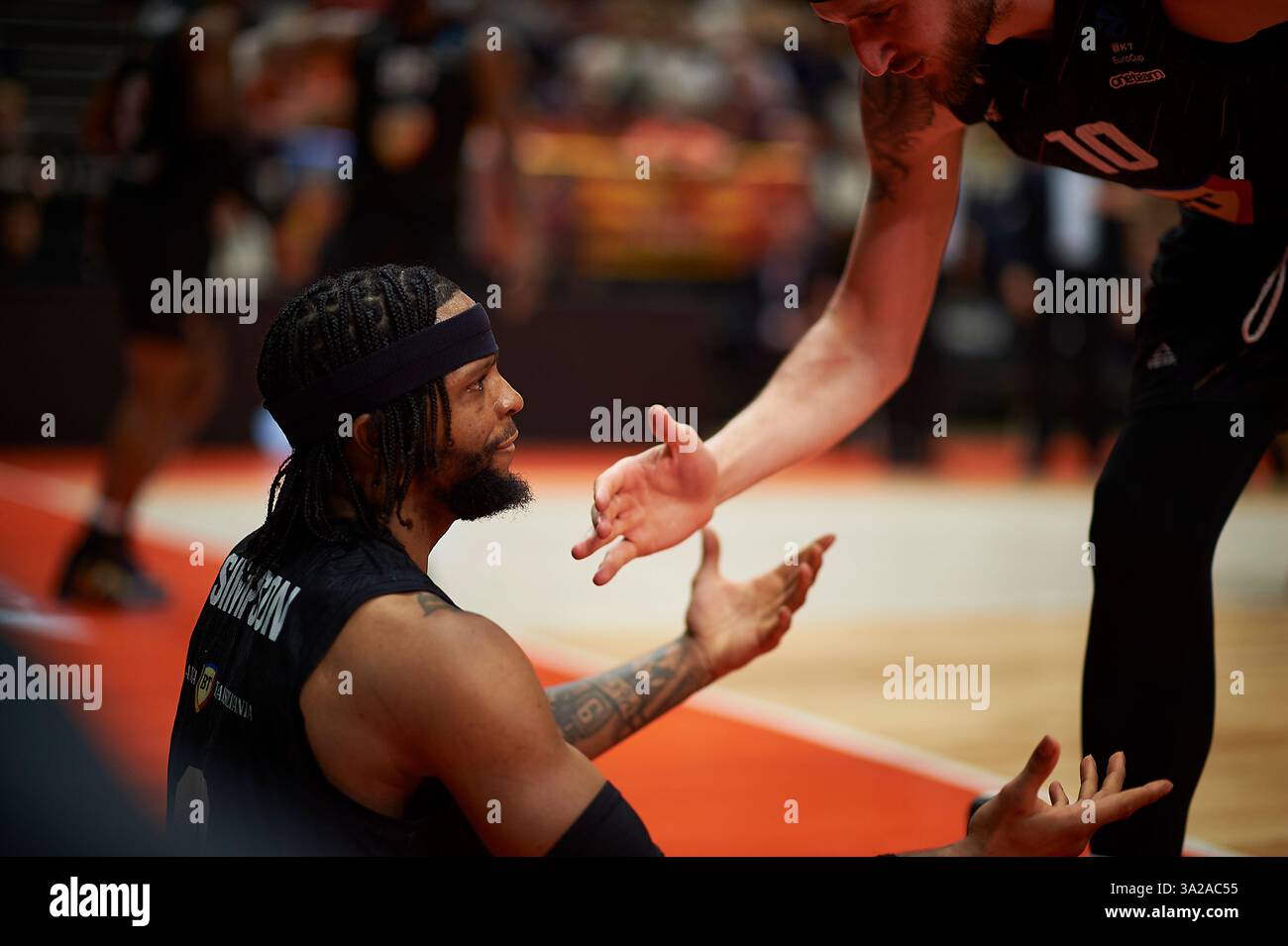 Zavier Simpson di U-BT Cluj Napoca a Pabellon Fuente de San Luis, (Valencia ). (Foto di Vicente Vidal Fernandez/Sipa USA) credito: SIPA USA/Alamy Live News Foto Stock