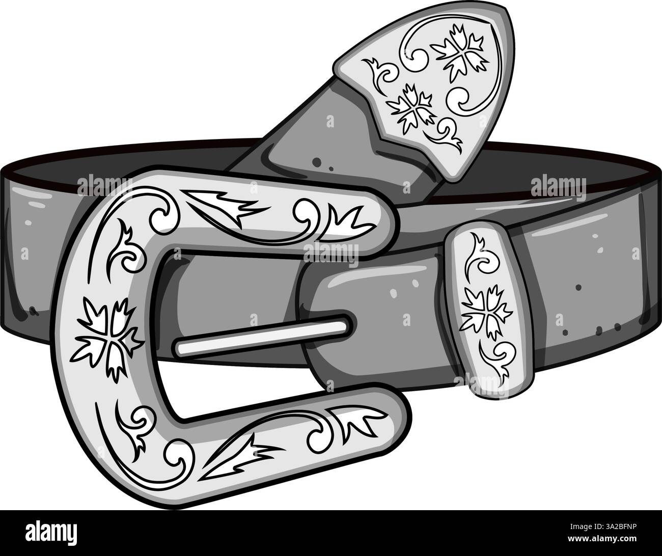 stivali cintura cowboy illustrazione vettoriale cartoni animati Illustrazione Vettoriale
