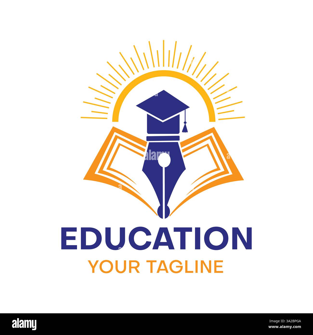 The Art of Education Logo Design Illustrazione Vettoriale