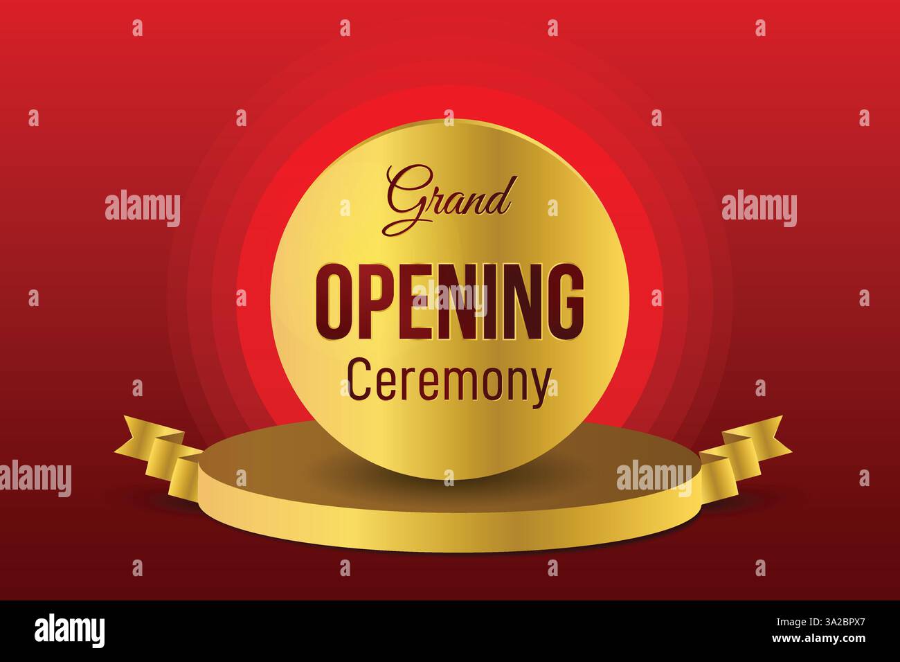 cerimonia di inaugurazione vettoriale dal design realistico Illustrazione Vettoriale