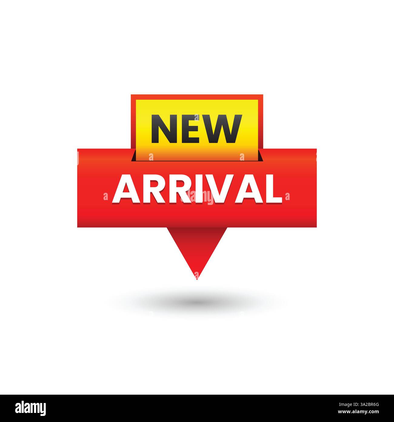 design del modello promozionale rosso e giallo vector new arrival Illustrazione Vettoriale