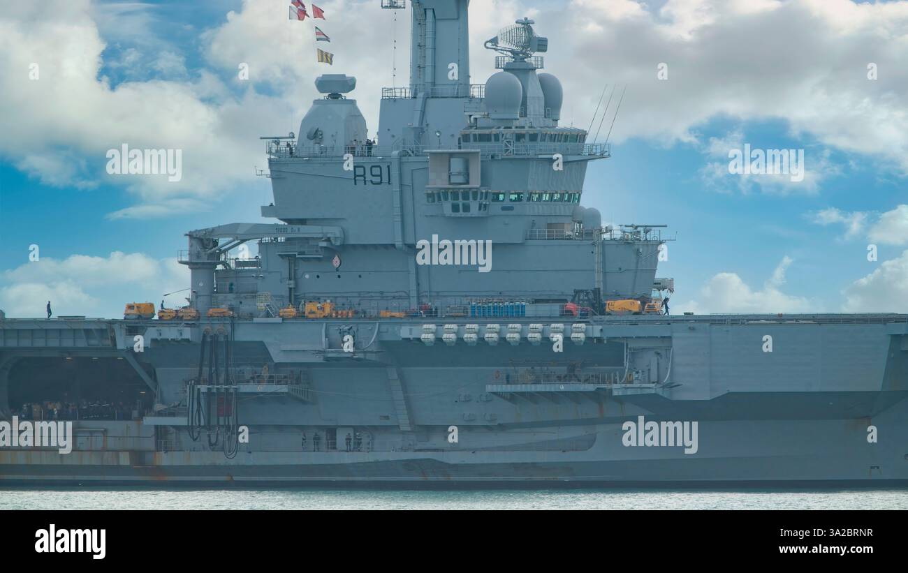 Nave ammiraglia del gruppo French Carrier Strike FS Charles De Gaulle Foto Stock