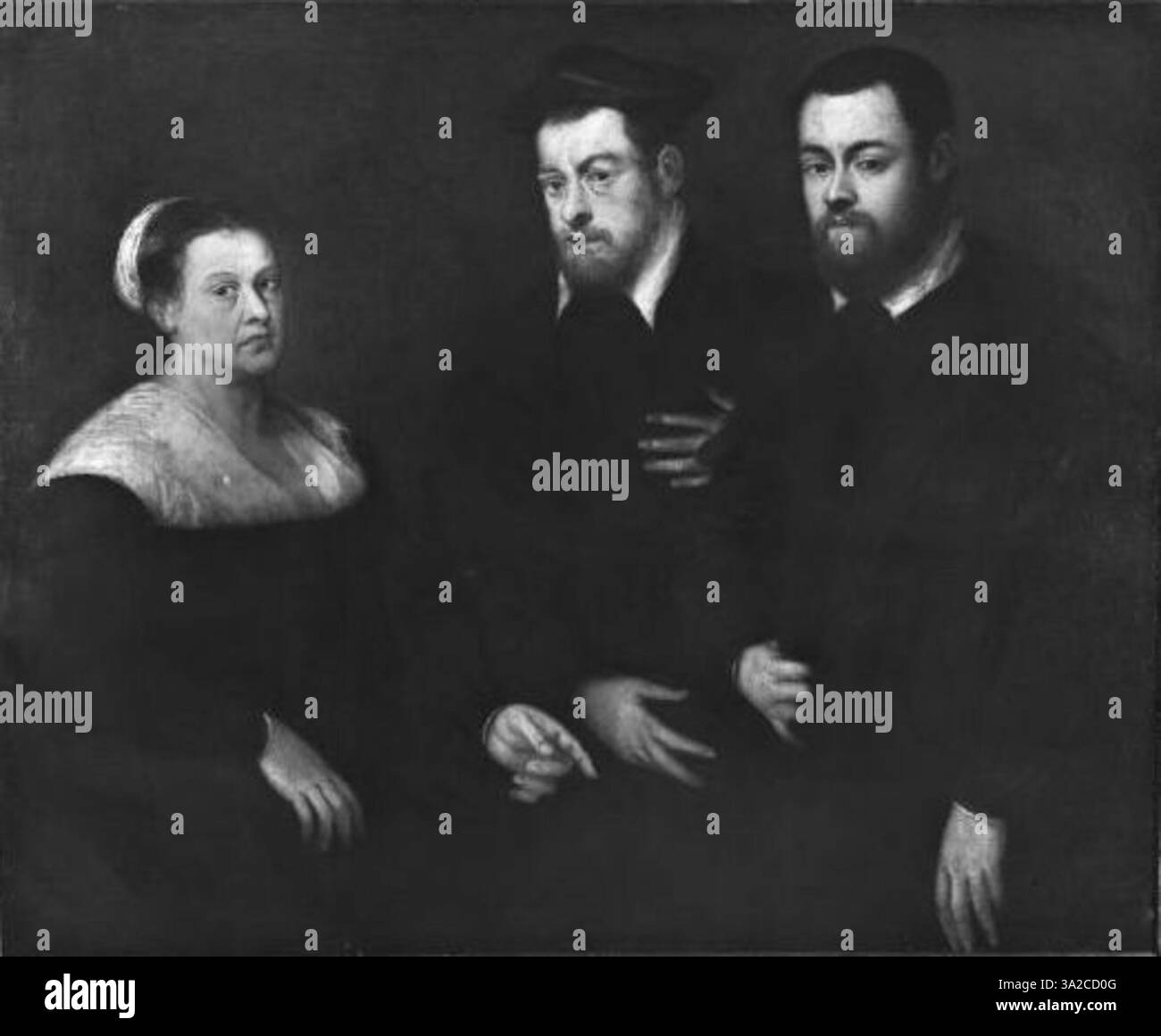 Un'opera d'arte di Jacopo Tintoretto, noto per il suo approccio vigoroso alla pittura. Tintoretto fonde espressione drammatica con intensi contrasti di colore, creando una coinvolgente rappresentazione di soggetti storici e religiosi. Foto Stock