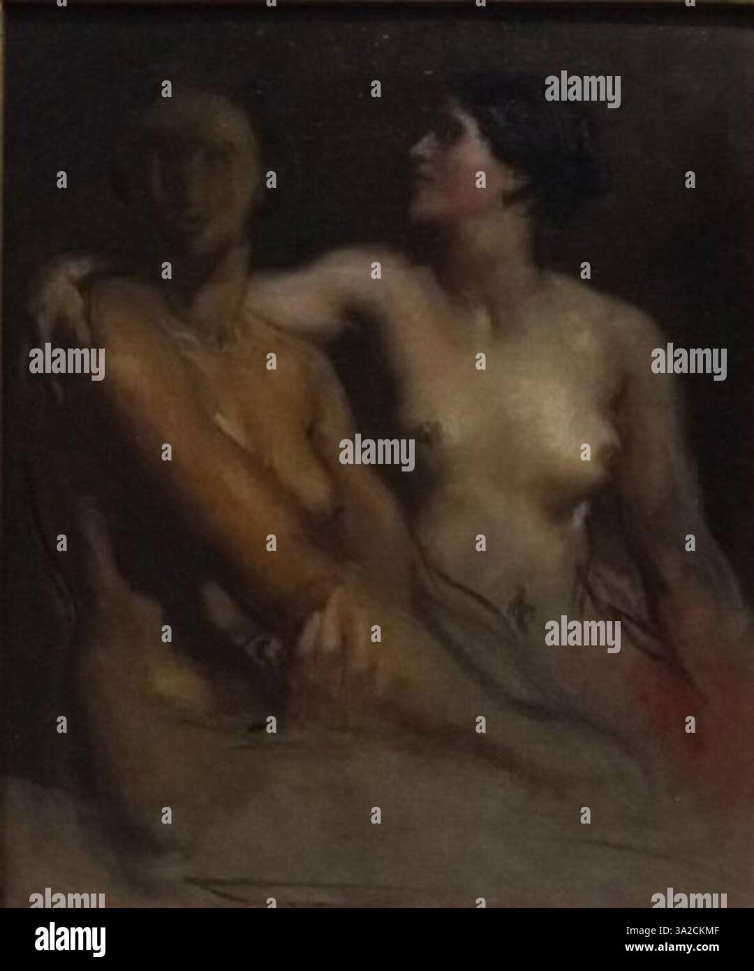 Lo studio di Chassériau cattura una figura in una posa dinamica ma graziosa, concentrandosi sulla precisione anatomica e sulla fluidità della forma umana. Foto Stock