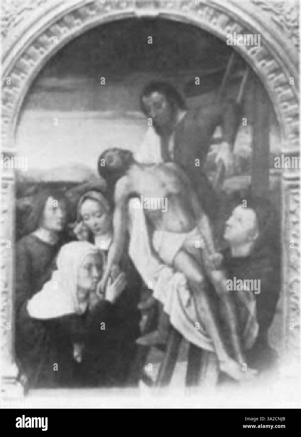 Memlinc e Gerard David descrivono una narrazione religiosa, utilizzando dettagli raffinati e luci drammatiche per intensificare l'impatto emotivo e visivo della scena. Foto Stock