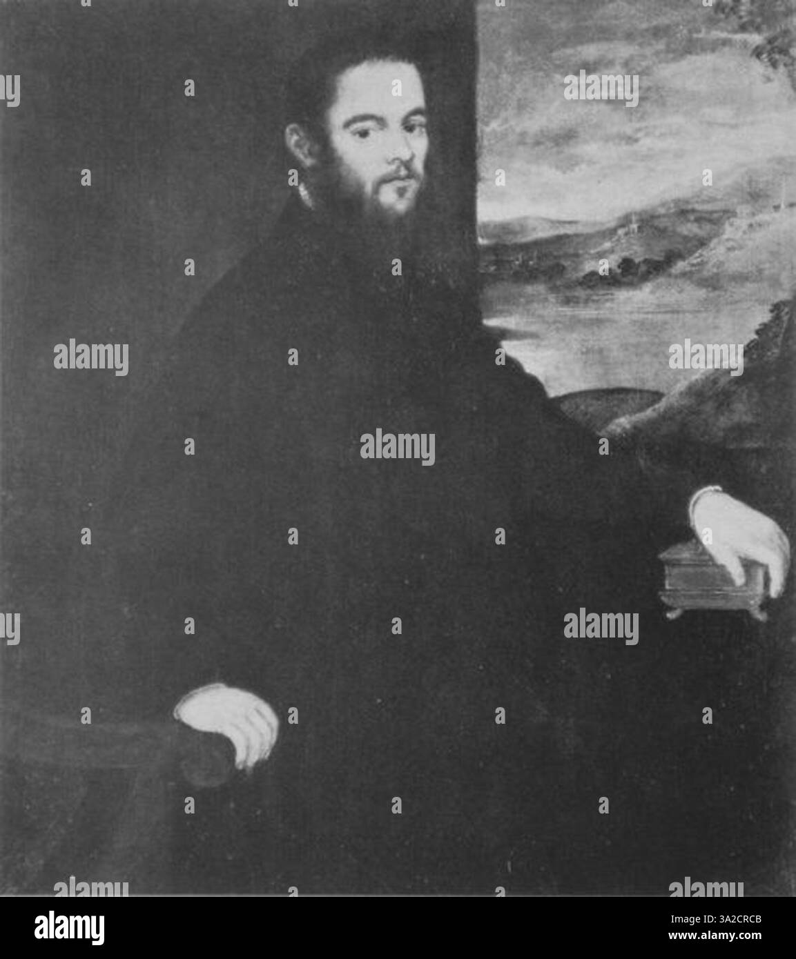 Un'opera notevole di Jacopo Tintoretto, che mostra il caratteristico fascino drammatico dell'artista. Tintoretto era noto per il suo stile frenetico, spesso completando grandi commissioni in breve tempo. Le sue opere includono temi religiosi e storici, con colori ricchi e contrasti audaci. Foto Stock