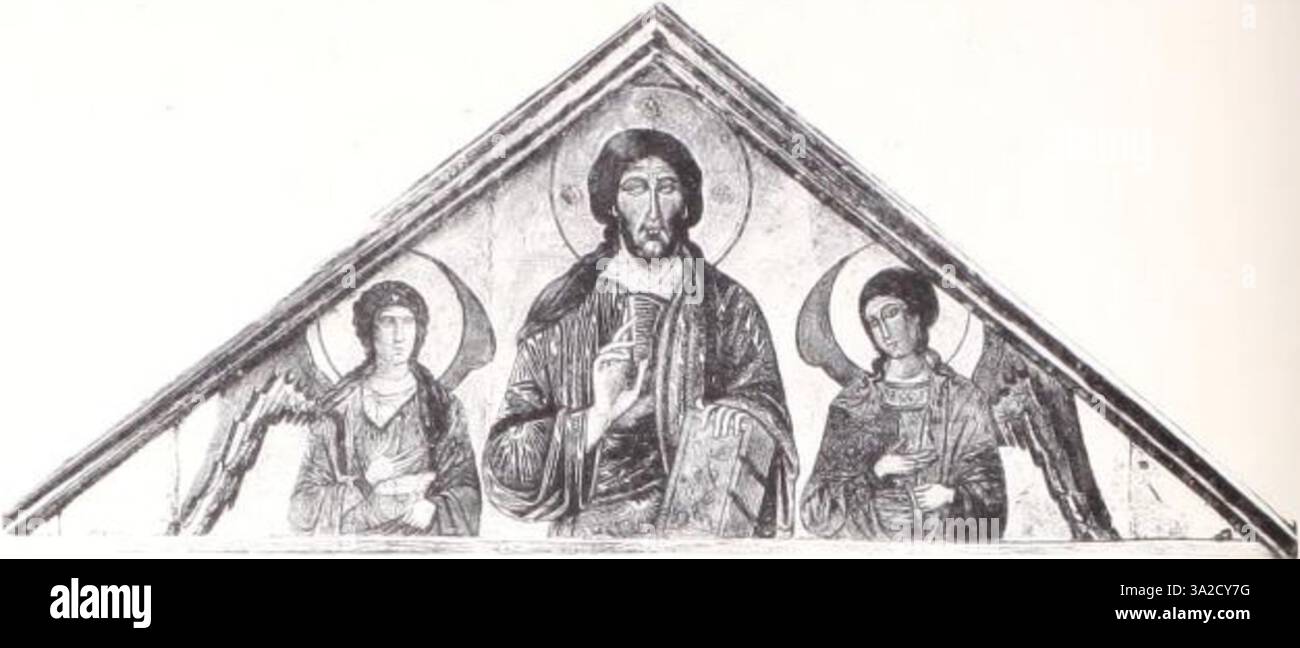 Questo pezzo religioso di Guido da Siena include figure dettagliate e colori vivaci, con lo stile gotico che sottolinea il tono spirituale ed emotivo dell'opera. Foto Stock Questo pezzo religioso di Guido da Siena include figure dettagliate e colori vivaci, con lo stile gotico che sottolinea il tono spirituale ed emotivo dell'opera. Foto Stock