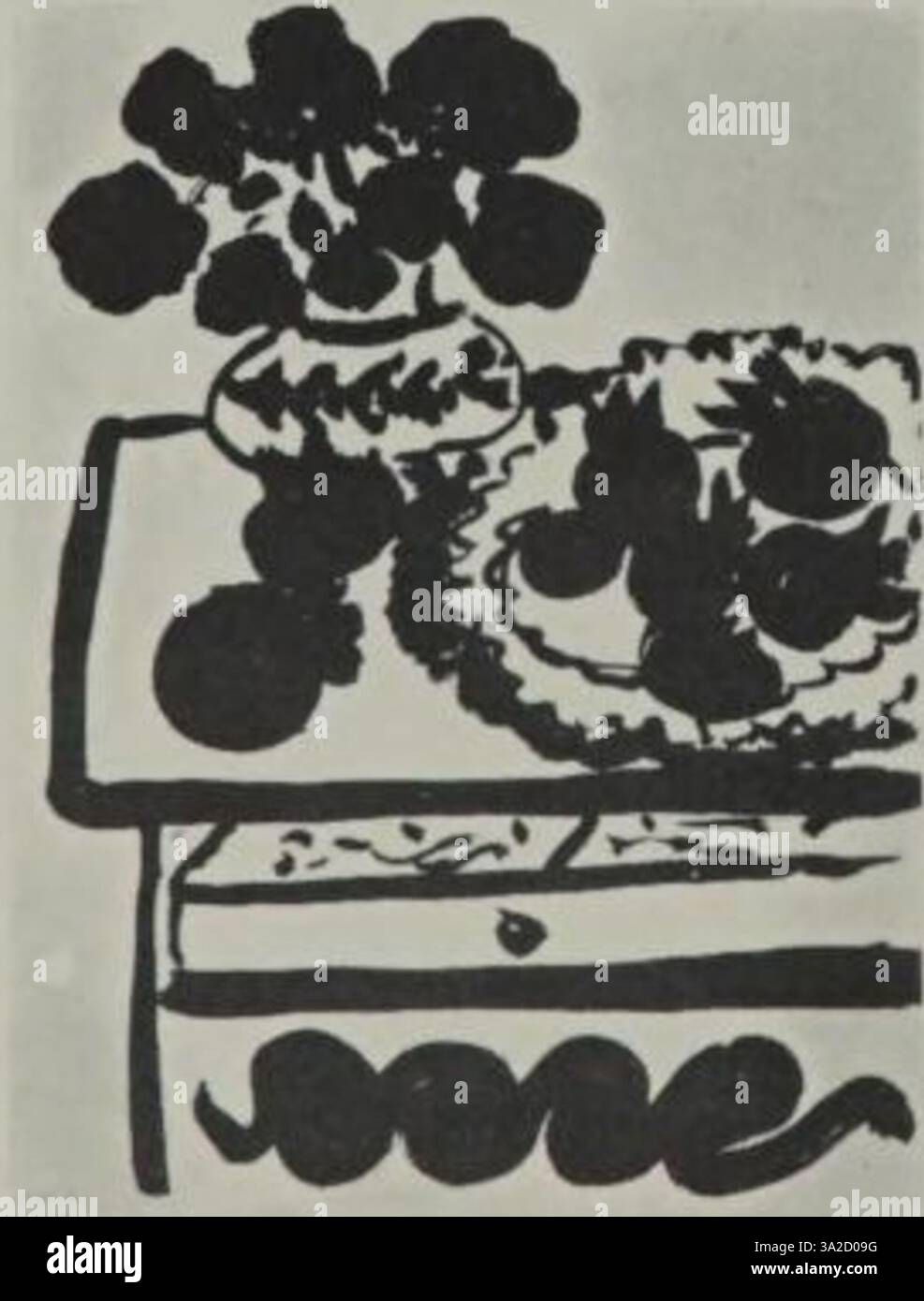 Il D42 di Matisse utilizza contrasti di colore e forme organiche semplificate per evocare una risposta emotiva, con forme vibranti che suggeriscono movimento e ritmo. Foto Stock