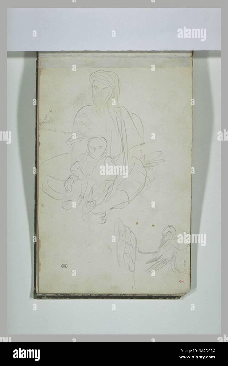 Il lavoro di Chassériau dimostra la sua comprensione dell'anatomia umana, con una luce drammatica che evidenzia la forma e il volume della figura. Foto Stock