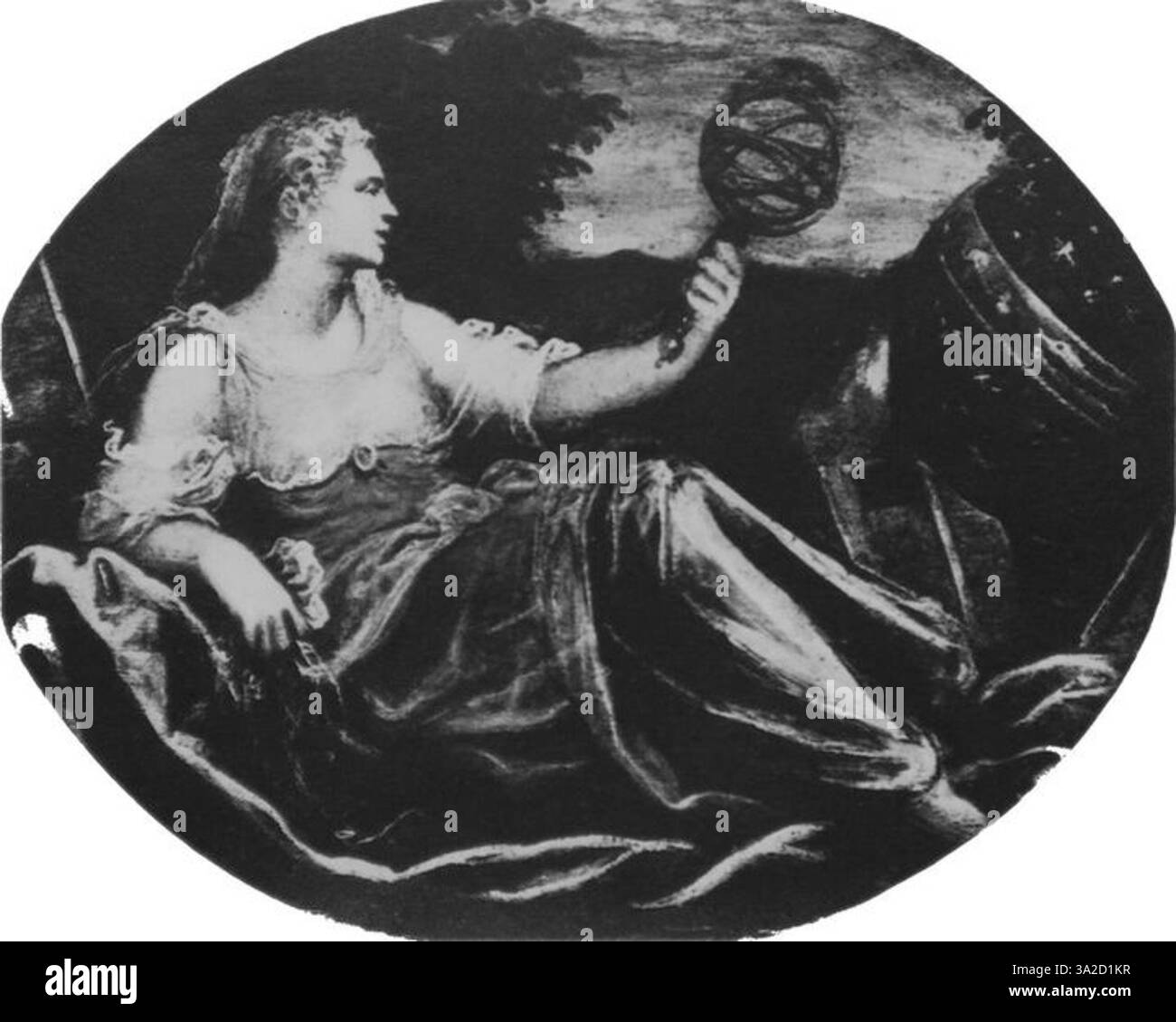 Questo pezzo di Jacopo Tintoretto dimostra il suo uso iconico del movimento dinamico, con figure collocate in pose drammatiche che enfatizzano la tensione emotiva. I ricchi contrasti di luce e buio servono ad aumentare la narrazione di questa opera religiosa. Foto Stock