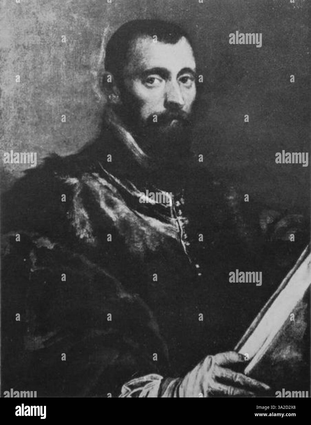 Un caratteristico dipinto di Jacopo Tintoretto, noto per l'uso di contrasti audaci e colori vivaci. Tintoretto fu un maestro nel rappresentare temi religiosi e mitologici con un senso di urgenza e di dramma. Foto Stock