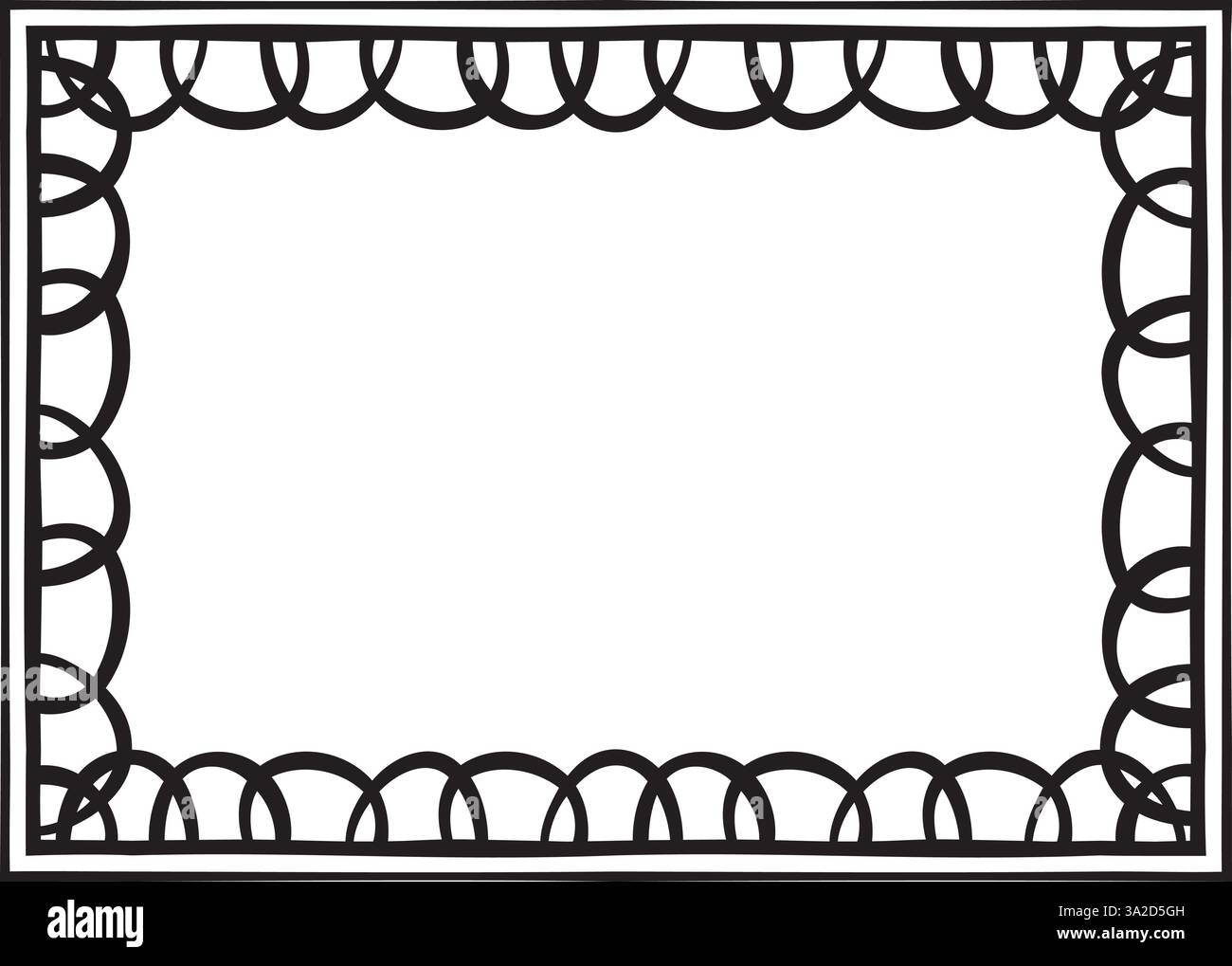 Illustrazione vettoriale realizzata con linee che creano un bordo rettangolare Illustrazione Vettoriale
