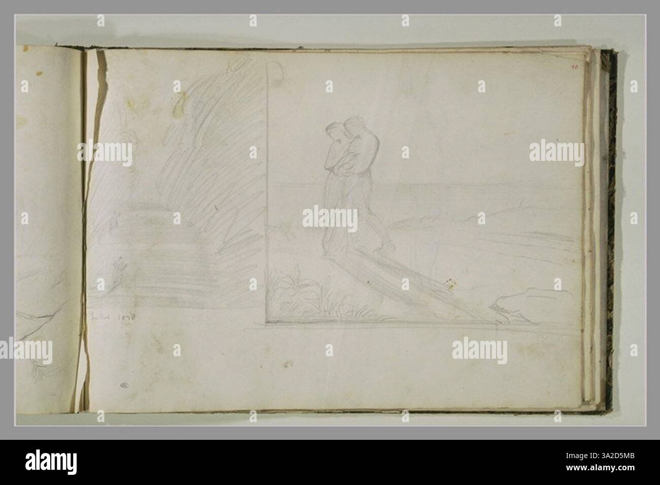 RF 26058, numero 17 di Théodore Chassériau enfatizza la vita interiore del soggetto, trasmessa attraverso magistrali contrasti di luce e ombra, mettendo in mostra lo stile romantico dell'artista. Foto Stock