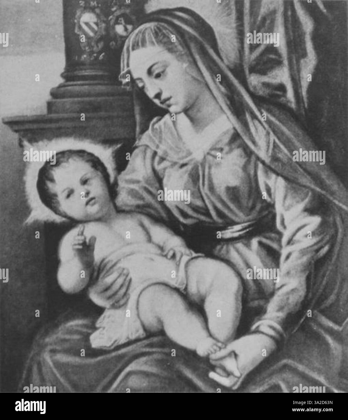 L'opera di Tintoretto del tardo Rinascimento è caratterizzata da un uso drammatico dello spazio e da un accresciuto senso di movimento. Le figure trasmettono emozioni profonde e i forti contrasti in luce e buio accentuano l'impatto della narrazione religiosa. Foto Stock