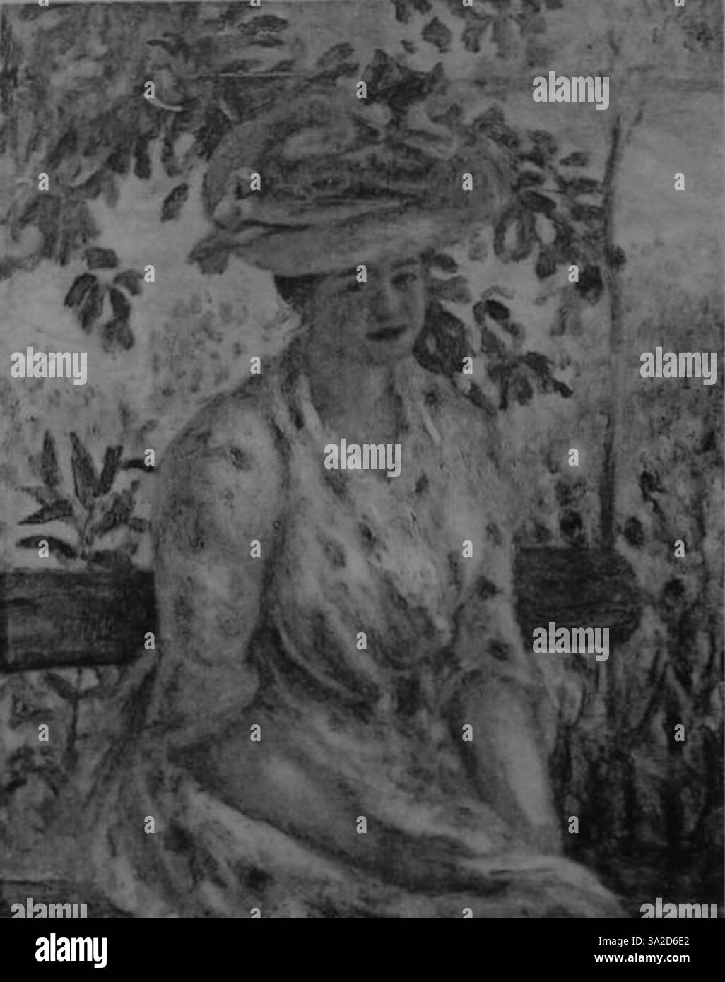 L'uso del colore e della luce di Pierre-Auguste Renoir esalta l'atmosfera emotiva dell'opera. Il suo stile impressionista cattura la natura fugace del momento, con pennellate morbide che trasmettono l'umore del soggetto. Foto Stock