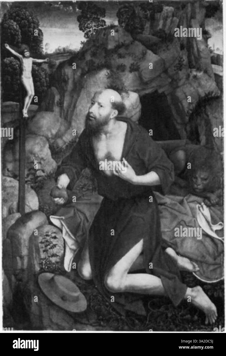In questo pezzo, Hans Memlinc e Gerard David raffigurano una scena religiosa con figure dettagliate e realistiche. L'uso di luce e ombra crea profondità e mette in risalto il realismo della composizione. Foto Stock In questo pezzo, Hans Memlinc e Gerard David raffigurano una scena religiosa con figure dettagliate e realistiche. L'uso di luce e ombra crea profondità e mette in risalto il realismo della composizione. Foto Stock