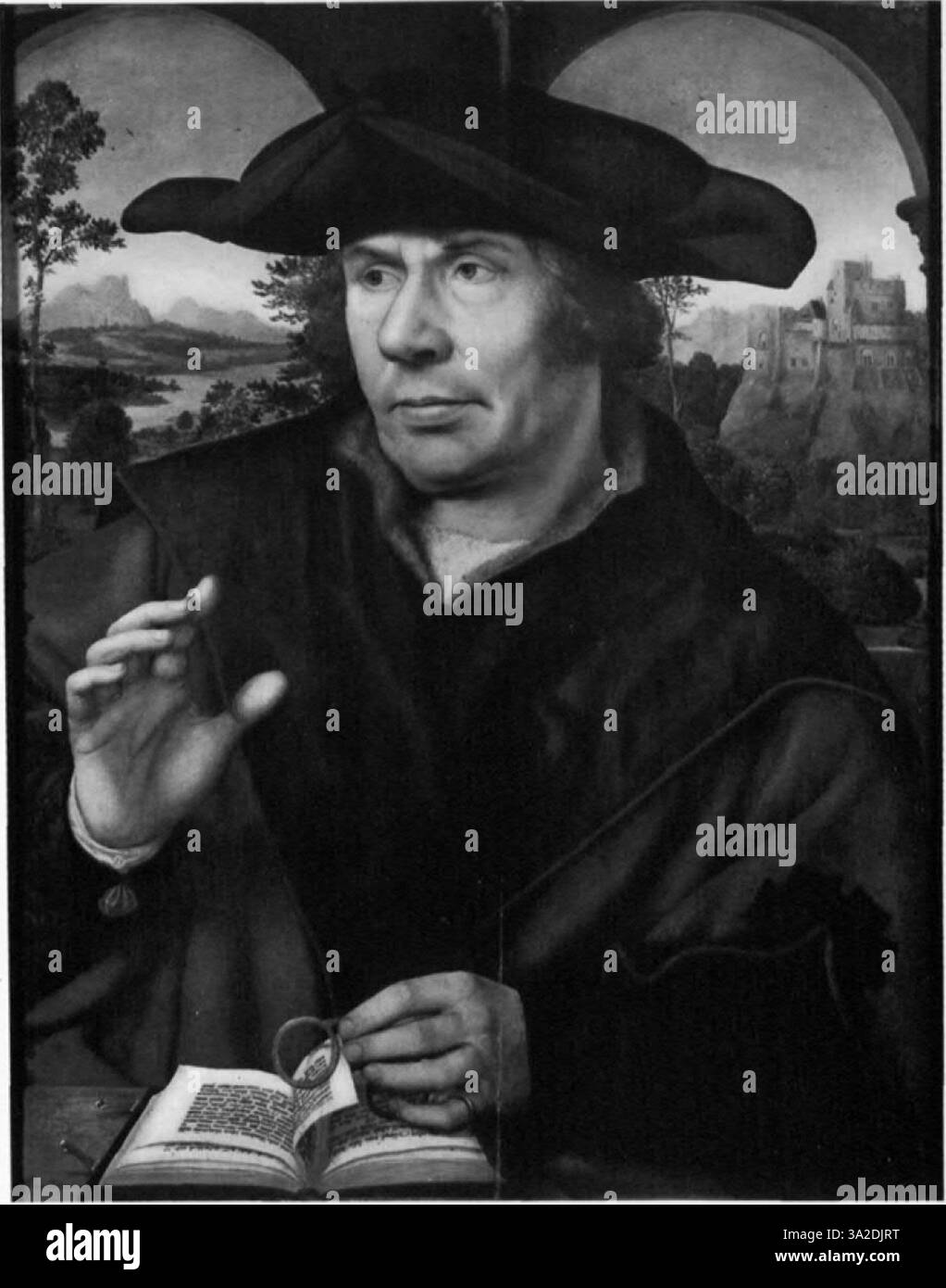 Il lavoro di Massys presenta una dettagliata scena religiosa, con figure realistiche rese attraverso un attento equilibrio di luce e ombra. Le texture si aggiungono all'atmosfera emotiva. Foto Stock