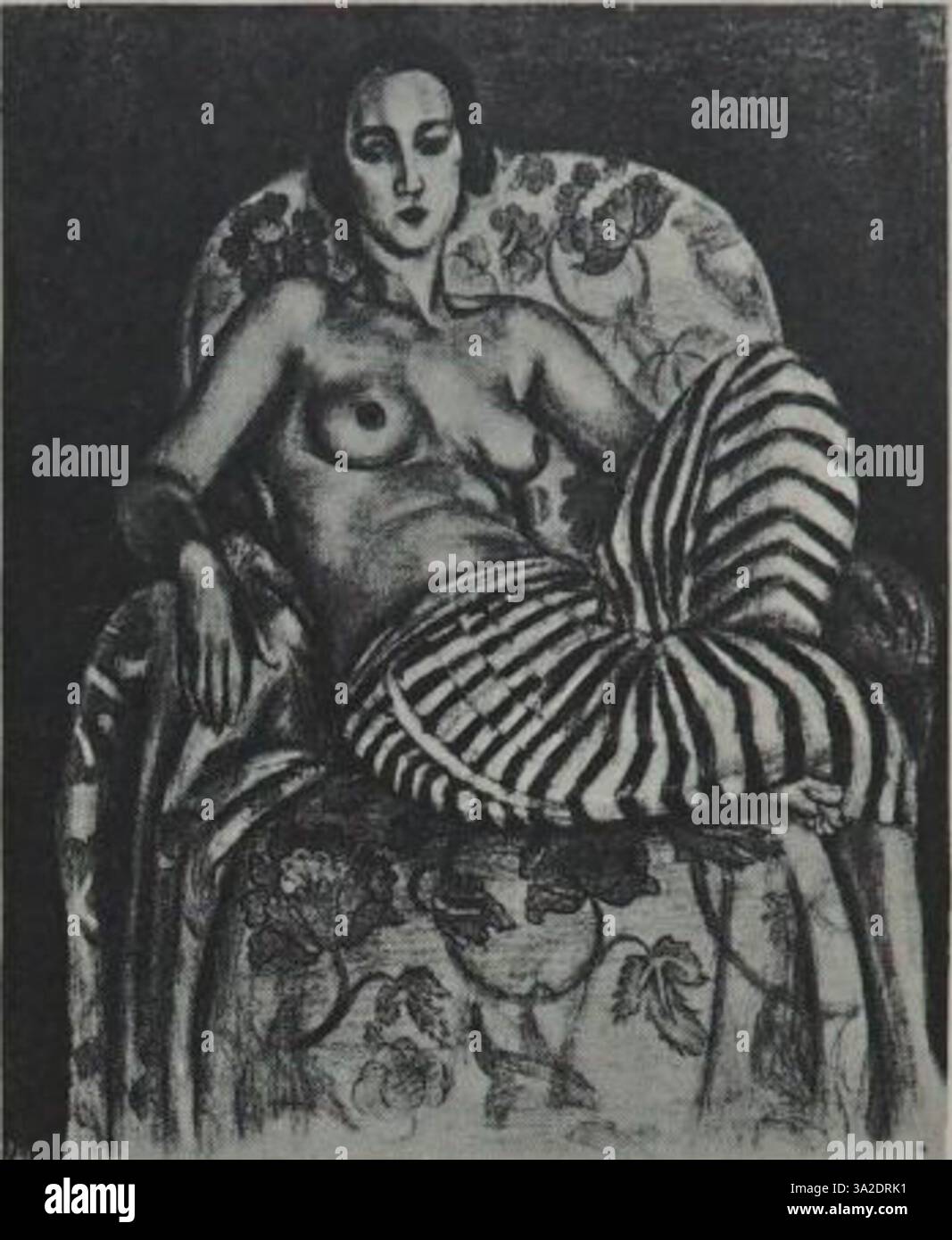 G09 di Matisse fonde forme geometriche e forme organiche fluenti, utilizzando colori vivaci per esprimere ritmo ed emozione in una composizione dinamica e astratta. Foto Stock