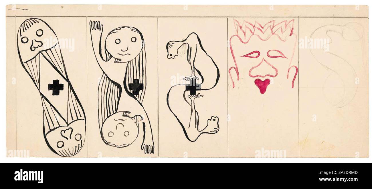 Questa immagine rappresenta una composizione di Arnold Schoenberg, che illustra il suo uso della dissonanza e dell'atonalità, caratteristiche chiave del suo approccio innovativo alla musica dei primi anni del XX secolo. Foto Stock