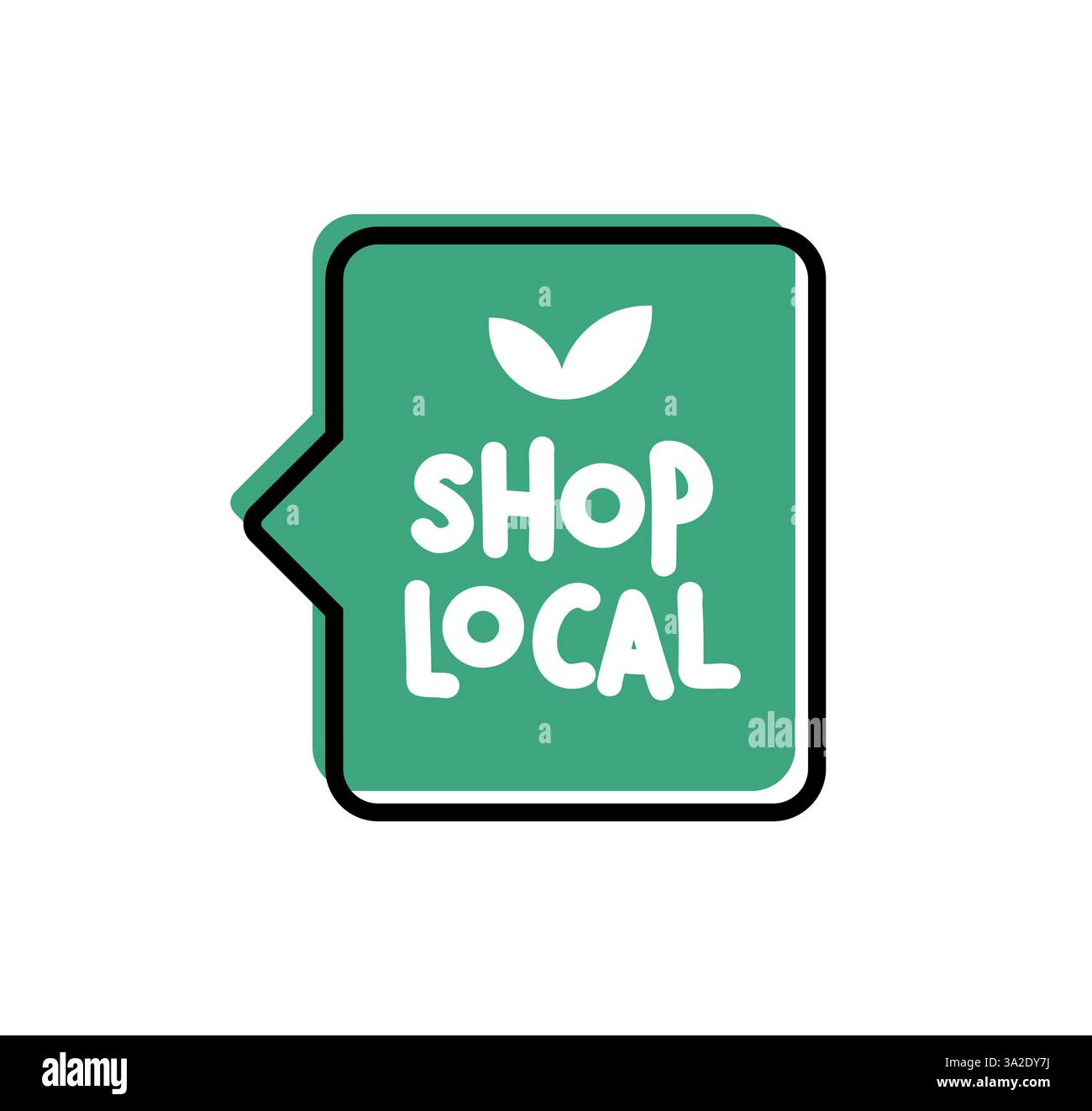 Negozio locale. Illustrazione del logo, dell'icona, del disegno vettoriale su sfondo bianco Illustrazione Vettoriale