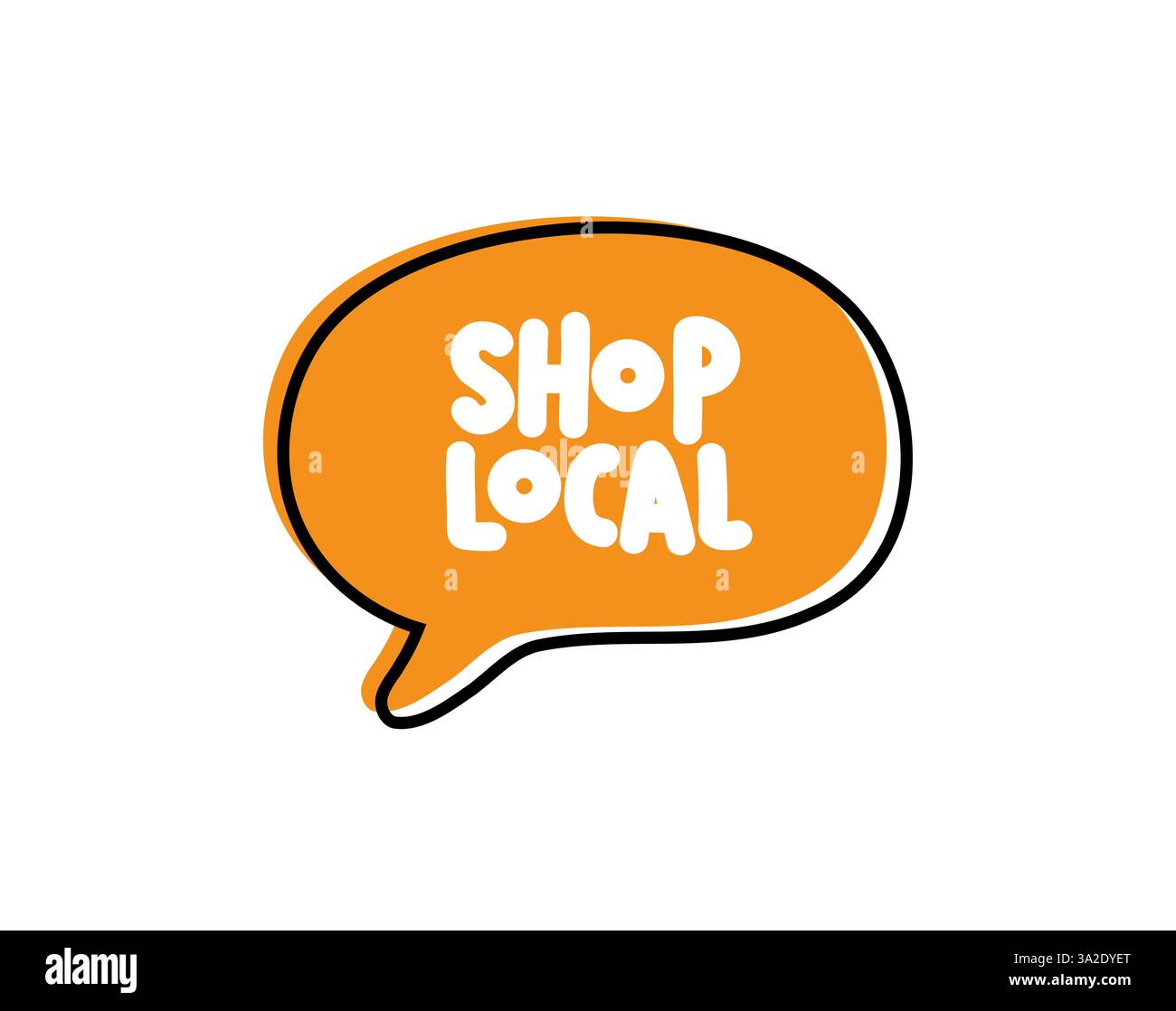 Negozio locale. Illustrazione del logo, dell'icona, del disegno vettoriale su sfondo bianco Illustrazione Vettoriale