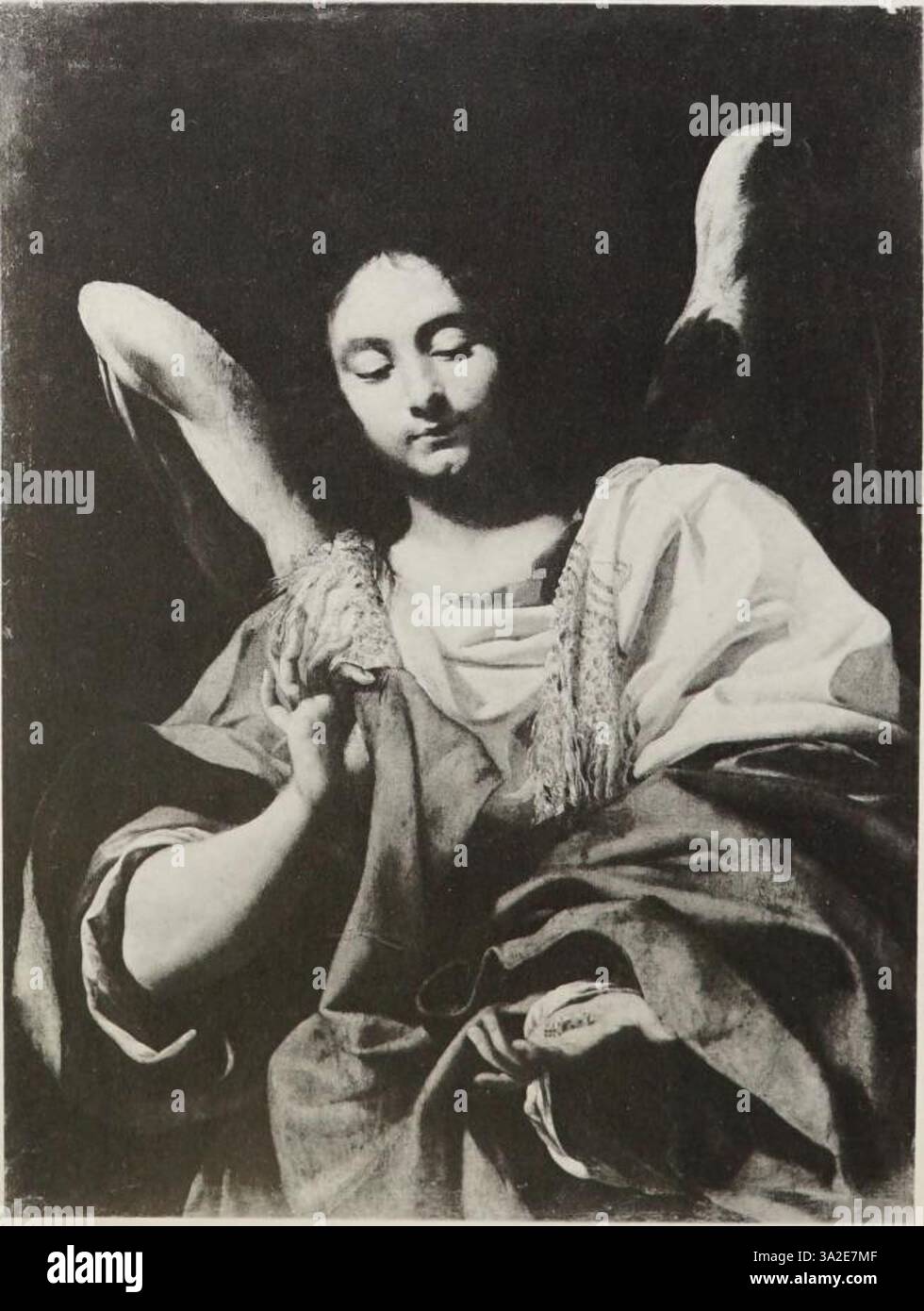 In questo lavoro di Simon Vouet, l'artista impiega contrasti vividi e figure espressive per catturare l'intensità e il dramma del soggetto. Foto Stock