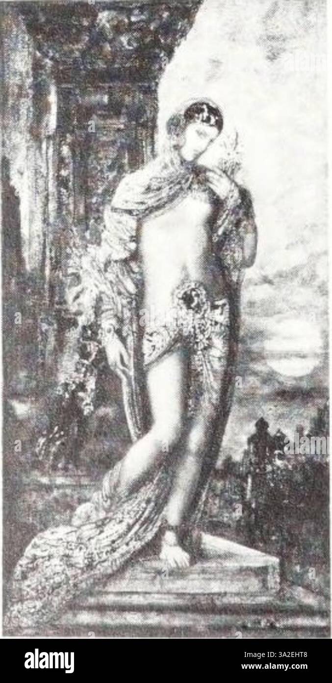 "Song of Songs" (Cantique des Cantiques) di Gustave Moreau (1893) è un dipinto ad acquerello ispirato a temi biblici. L'opera cattura la bellezza eterea e la risonanza emotiva del testo sacro attraverso colori vividi e delicati pennellate. Foto Stock