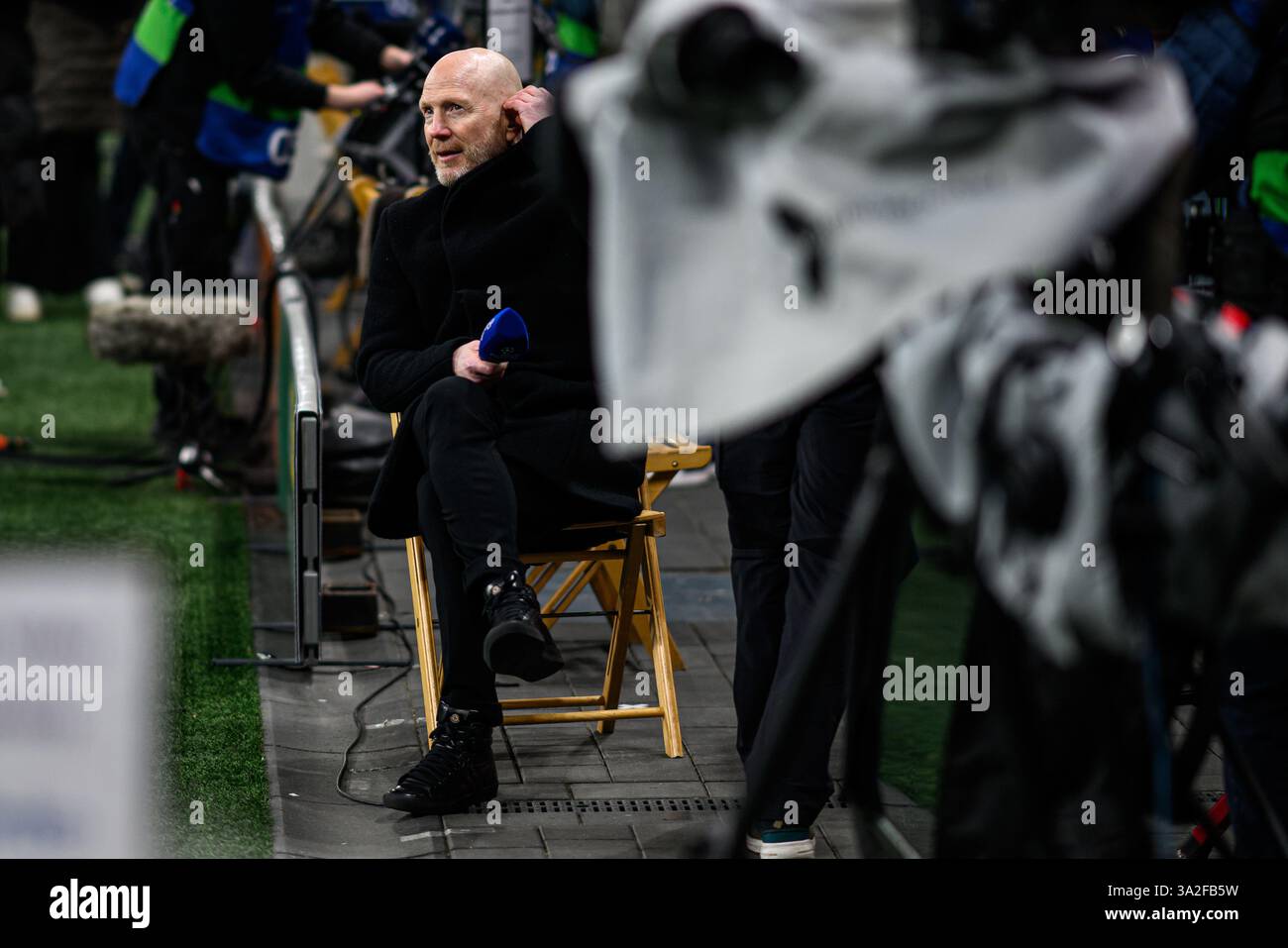 LEVERKUSEN, GERMANIA - 11 MARZO 2025: Matthias Sammer - partita di calcio della UEFA Champions League tra Bayer 04 Leverkusen e FC Bayern Monaco a Ba Foto Stock