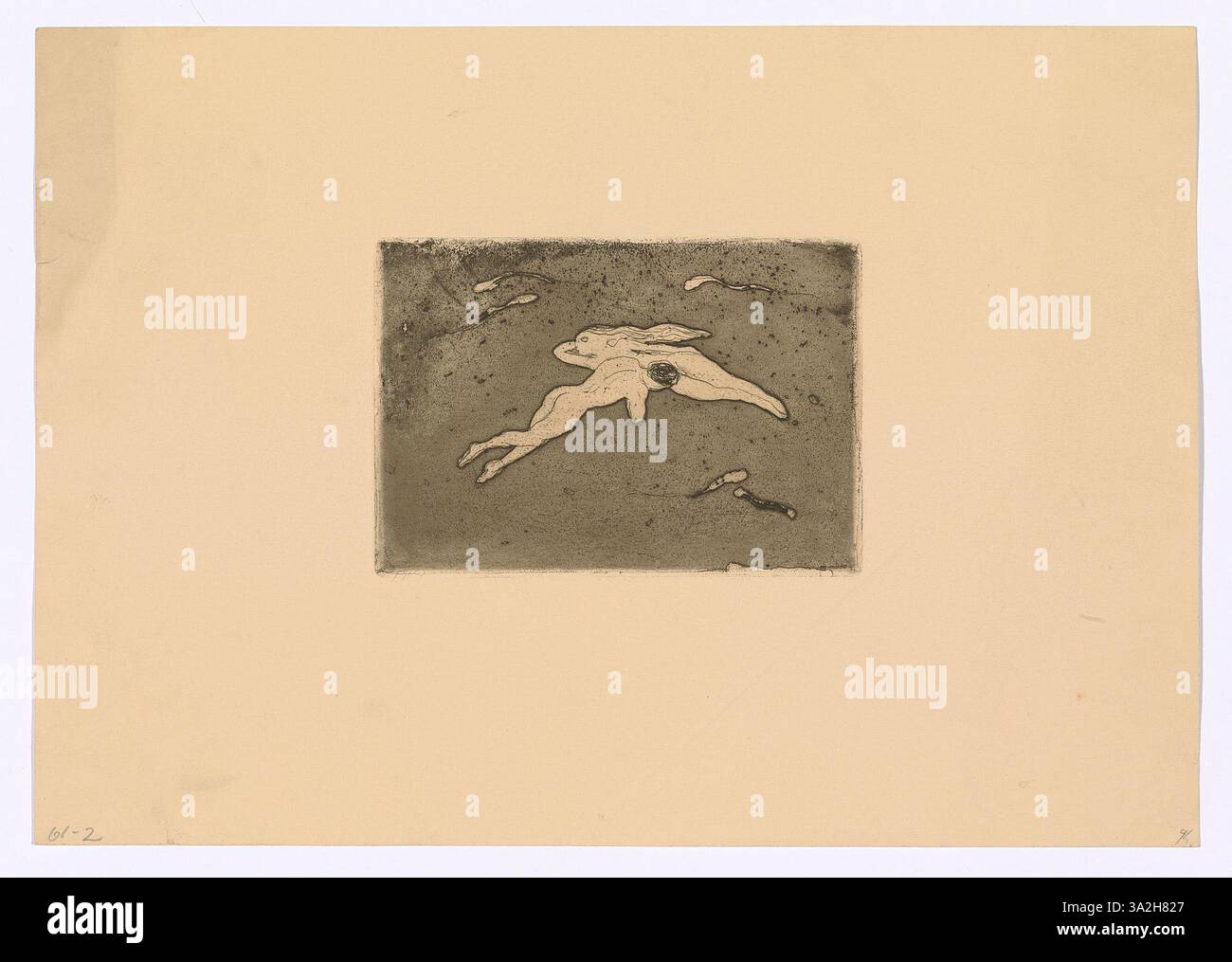 "Encounter in Space" (incontro nello spazio) rappresenta un'interazione astratta tra figure poste su uno sfondo cosmico o ultraterreno. Il pezzo trasmette un confronto emotivo tra i soggetti. Foto Stock