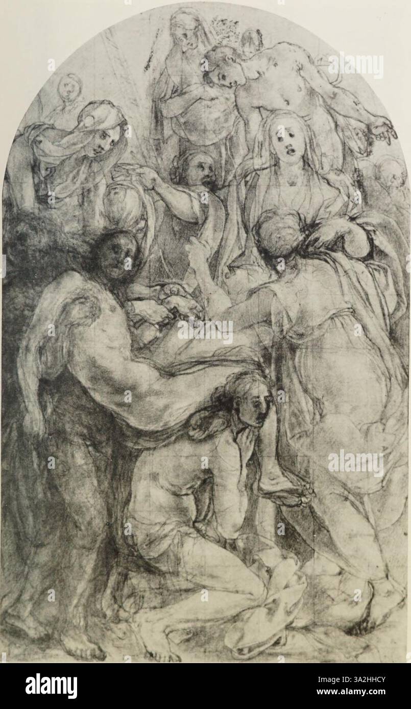 Le opere d'arte di Pontormo del 1494 sottolineano il delicato equilibrio tra espressione emotiva e forma classica, creando un potente impatto visivo. Foto Stock