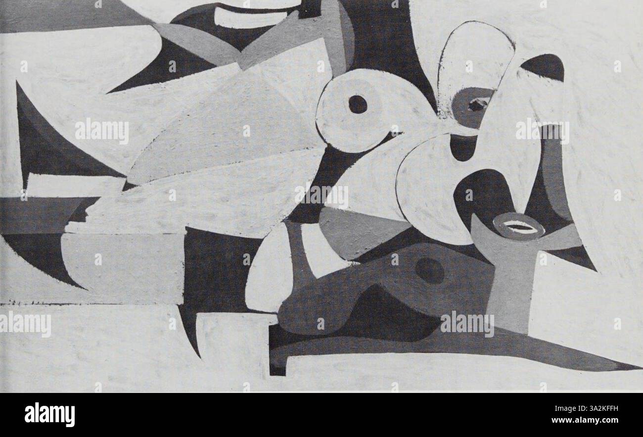 Questo dipinto di Arshile Gorky presenta una combinazione di forme organiche e linee dinamiche e ampie. Il lavoro enfatizza la profondità emotiva e l'esplorazione di temi subconscio. Foto Stock