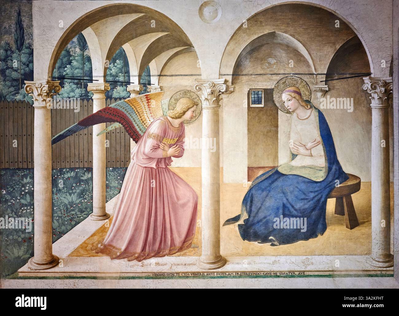 Annunciazione - affresco - Beato Angelico - 1442 - Firenze, Museo del Convento di San Marco Foto Stock