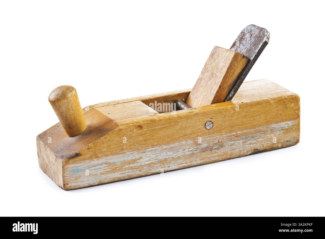 Piccolo piano di vintage woodworkers isolato su sfondo bianco Foto Stock