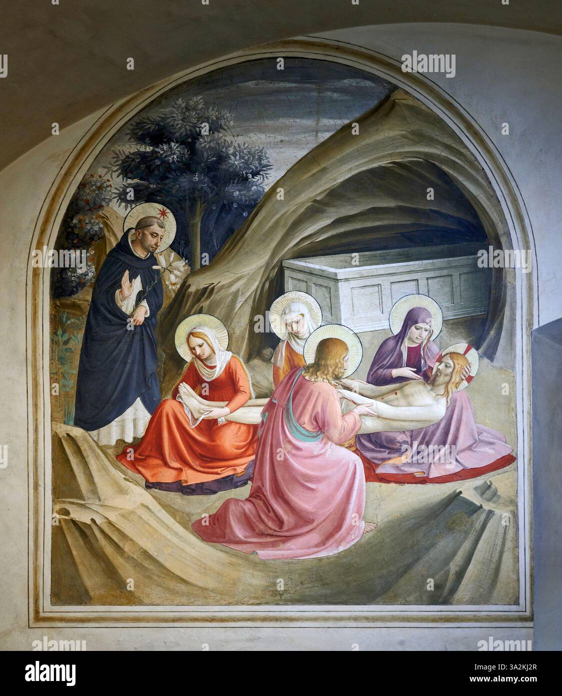 Compianto - affresco - Beato Angelico - 1440/1450 - Firenze, Museo del Convento di San Marco Foto Stock