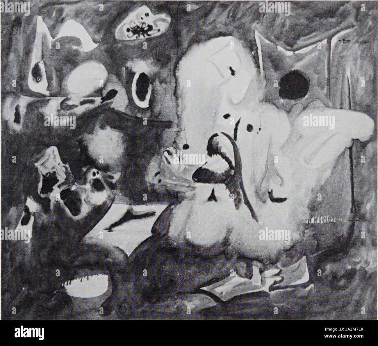 Questo pezzo astratto di Gorky presenta forme ampie e organiche e colori audaci, creando una potente atmosfera emotiva attraverso energiche pennellate. Foto Stock