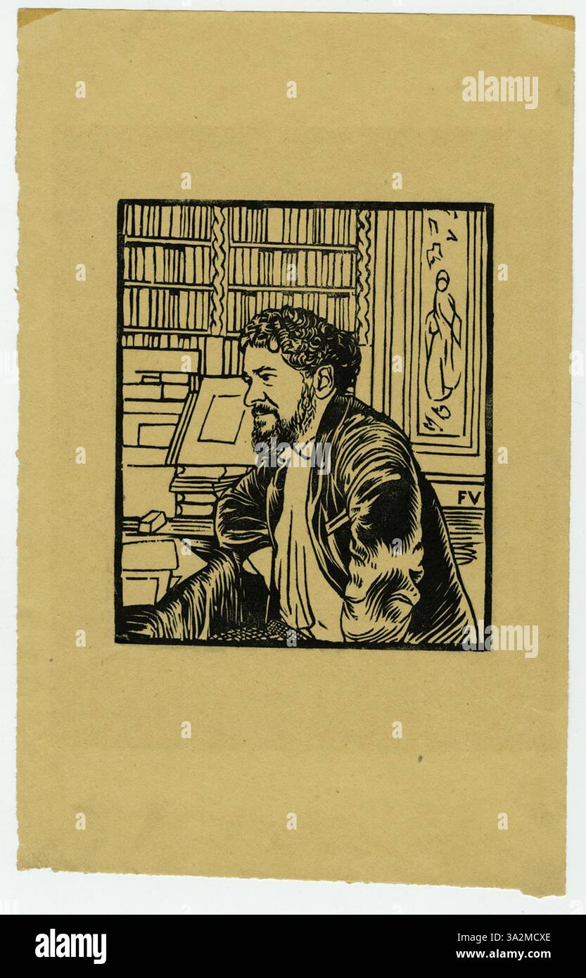 "Ottava Uzanne" è un ritratto dello scrittore e bibliofilo francese. Vallotton cattura il suo aspetto raffinato e la sua presenza intellettuale, mostrando la sua personalità attraverso dettagli sottili. Foto Stock