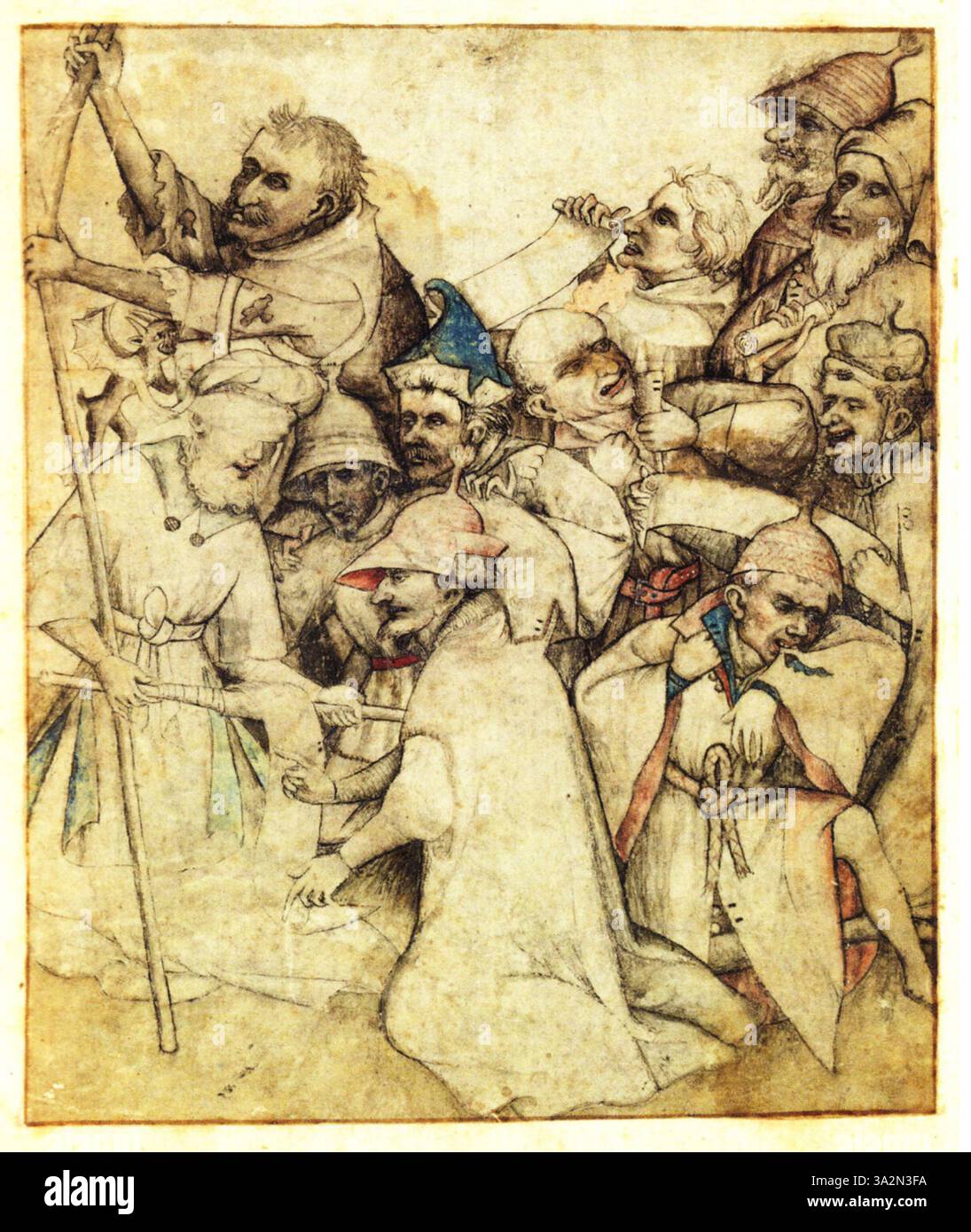 Il "gruppo di ebrei" di Jan van Eyck è una rappresentazione di figure ebraiche, che mostra la sua maestria nella ritrattistica realistica e nell'espressione dettagliata tipica del Rinascimento settentrionale. Foto Stock