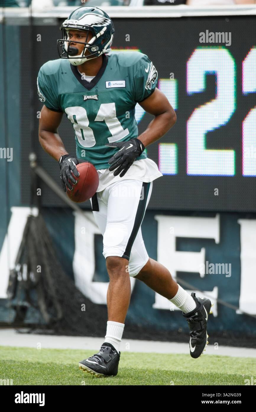 3 agosto 2014: Il wide receiver dei Philadelphia Eagles Jordan Matthews (81) in azione durante il Philadelphia Eagles Training Camp al Lincoln Financial Field di Philadelphia, Pennsylvania. (Immagine di credito: © Chris Szagola/Cal Sport Media/ZUMAPRESS.com) Foto Stock