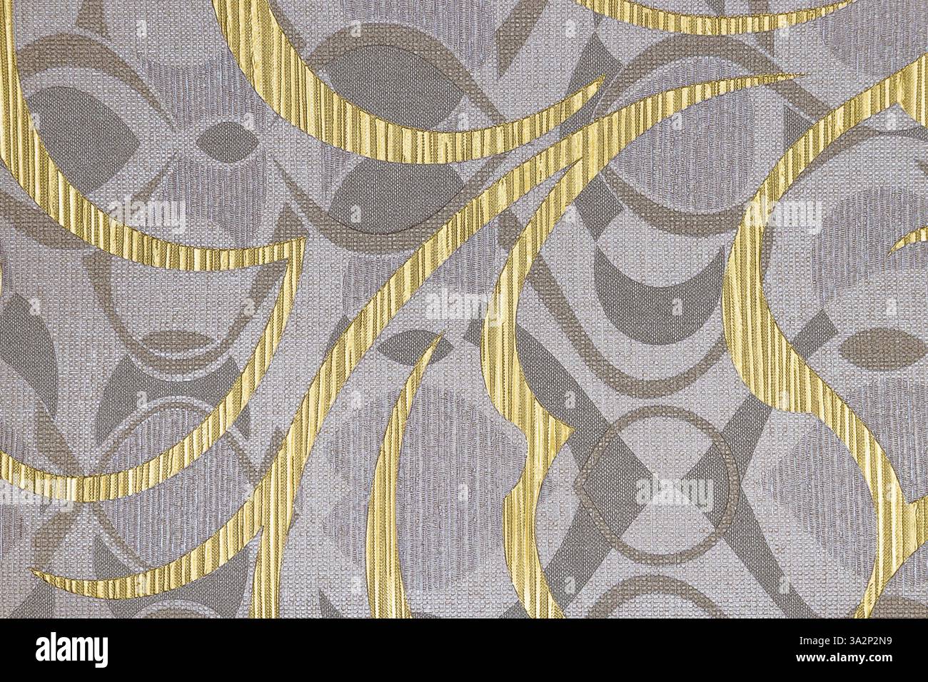Rivestimento murale di lusso con dettagli dorati astratti Foto Stock
