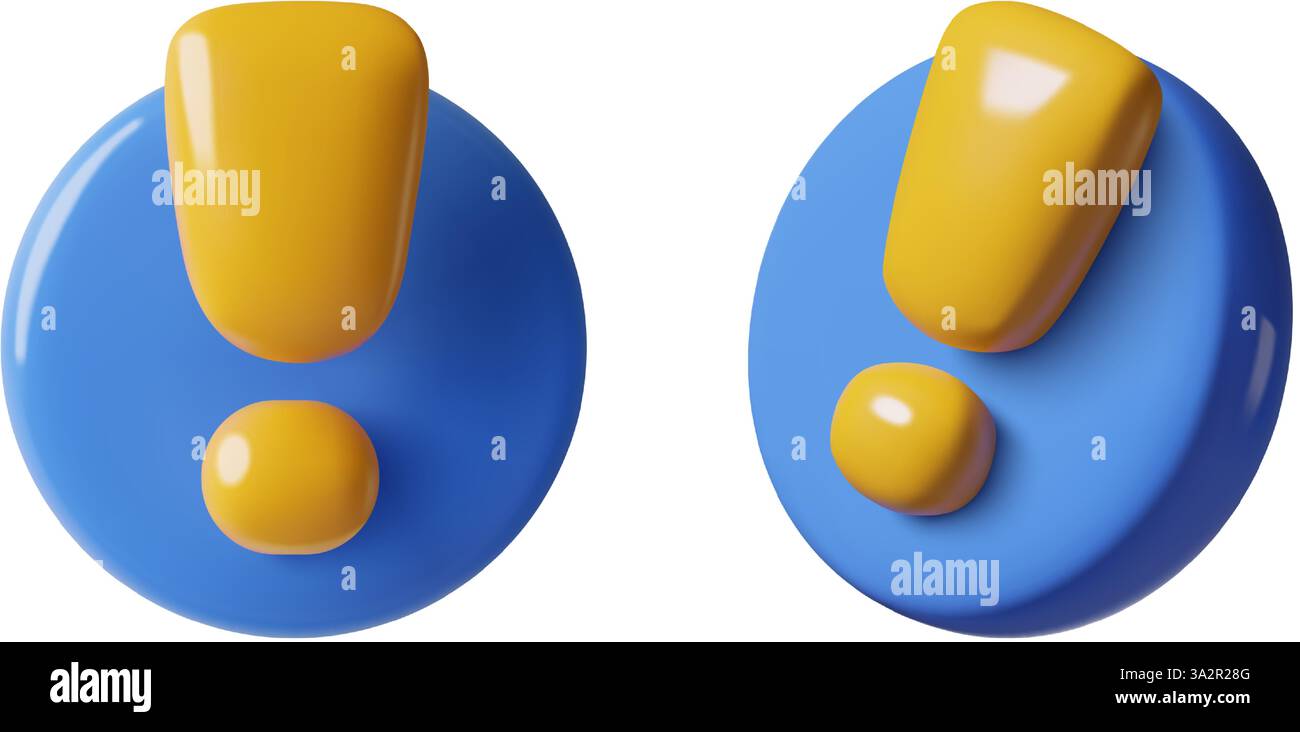 icone di punti esclamativi realistici 3d set di segnali vettoriali di attenzione di avvertenza tridimensionali Illustrazione Vettoriale