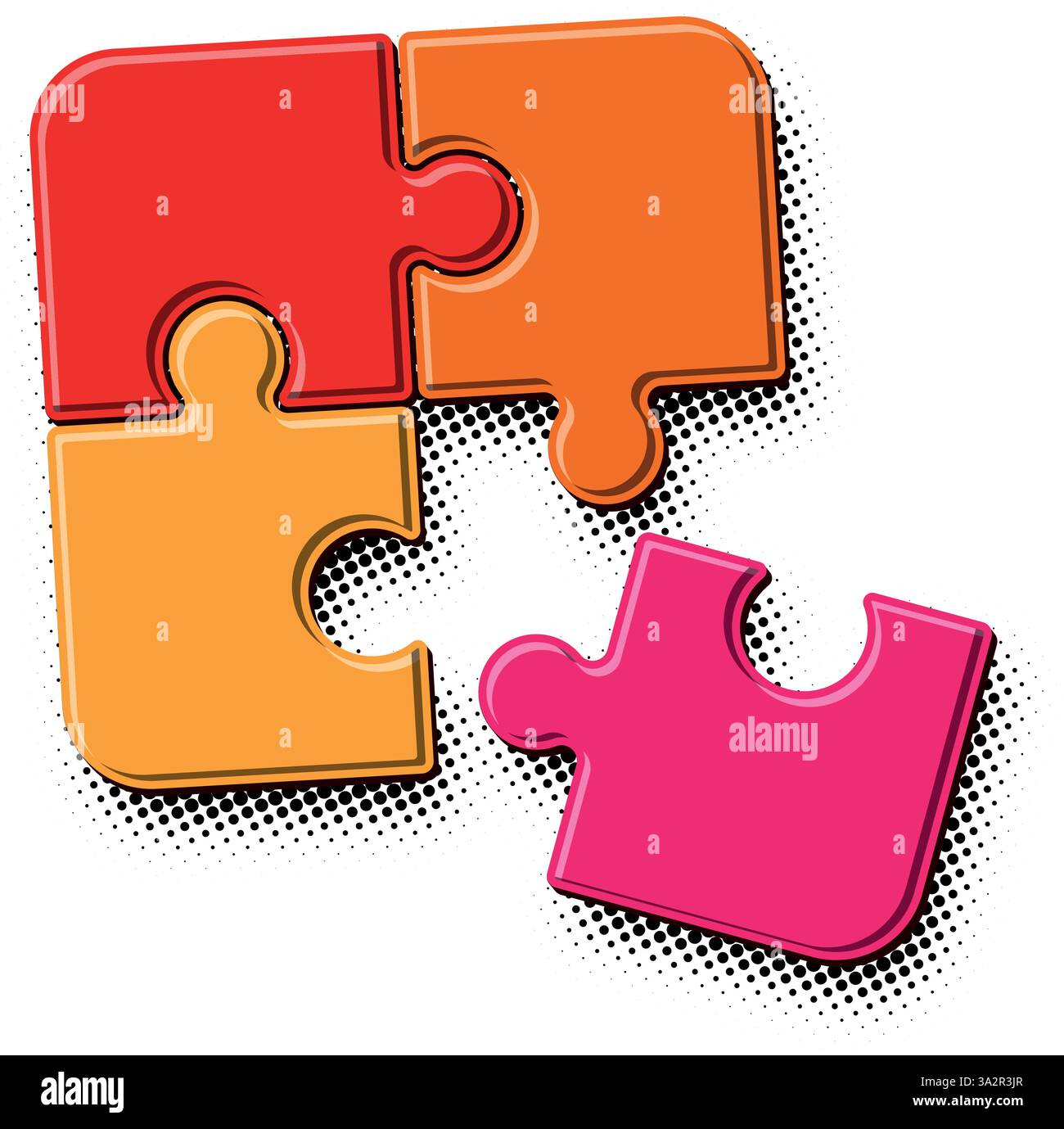 Set di pezzi puzzle, metafora del lavoro di squadra, reclutamento del personale per la squadra. Puzzle vettoriale per la scrittura di testo su sfondo trasparente. Illustrazione Vettoriale