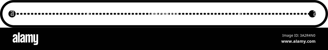 Elemento ondulato a zig zag orizzontale tratteggiato per foglio di lavoro per bambini, linea tratteggiata per scrivere, disegnare e illustrazione per lo sviluppo di abilità motorie Illustrazione Vettoriale