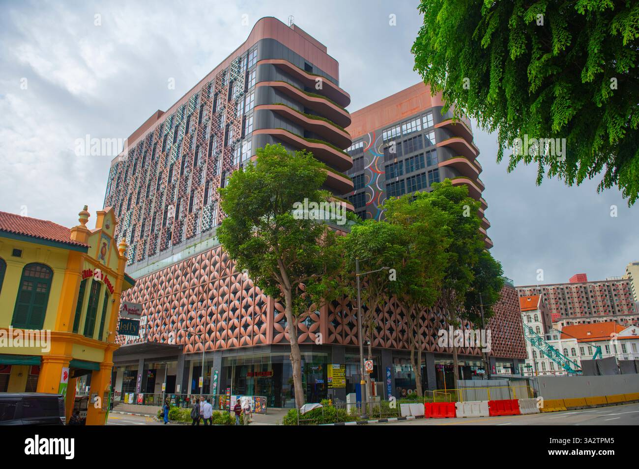 Edificio Tekka Place in Serangoon Road a Sungei Road a Little India, quartiere di Rochor nell'area centrale di Singapore. Foto Stock
