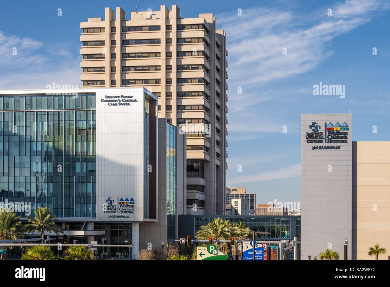 Edifici ospedalieri nel centro di Jacksonville, Florida. (USA) Foto Stock