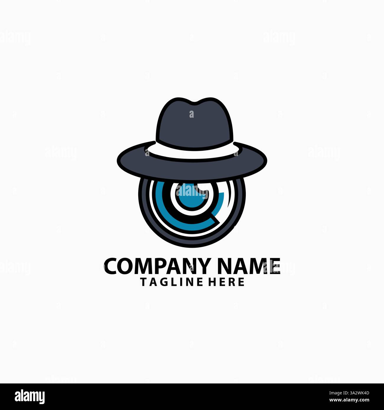 design vettoriale del logo dell'obiettivo detective Illustrazione Vettoriale