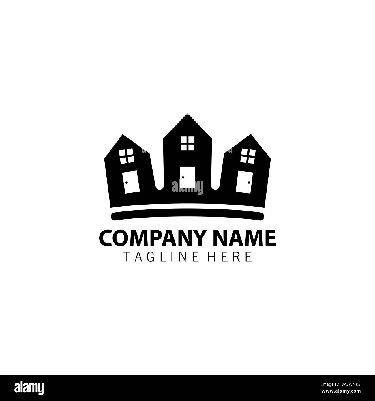 king's property logo design vector Illustrazione Vettoriale