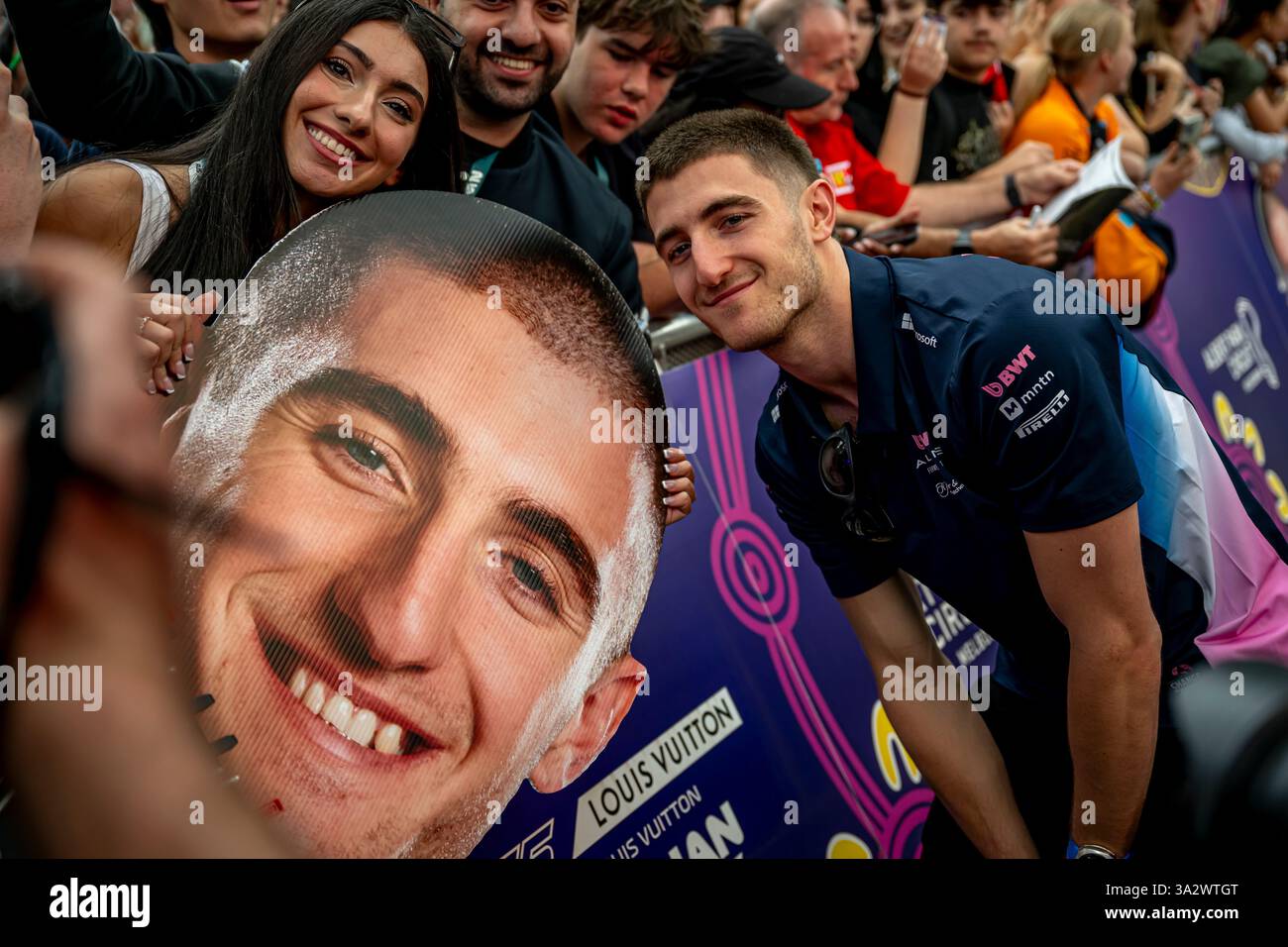 Melbourne, Australia, 13 marzo 2025, Jack Doohan, dall'Australia gareggia per Alpine. Il Gran Premio d'Australia 2025 The Build Up, che si svolge a Melbourne, in Australia. Crediti: Michael Potts/Alamy Live News Foto Stock