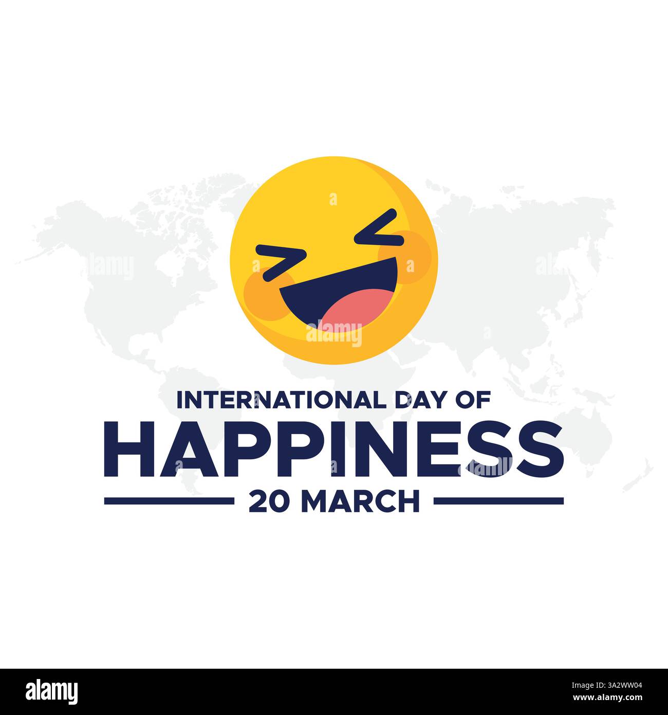 Giornata Internazionale della felicità, celebrazione della giornata Mondiale della felicità illustrazione con espressione del volto sorridente giallo per banner Web Illustrazione Vettoriale Giornata Internazionale della felicità, celebrazione della giornata Mondiale della felicità illustrazione con espressione del volto sorridente giallo per banner Web Illustrazione Vettoriale