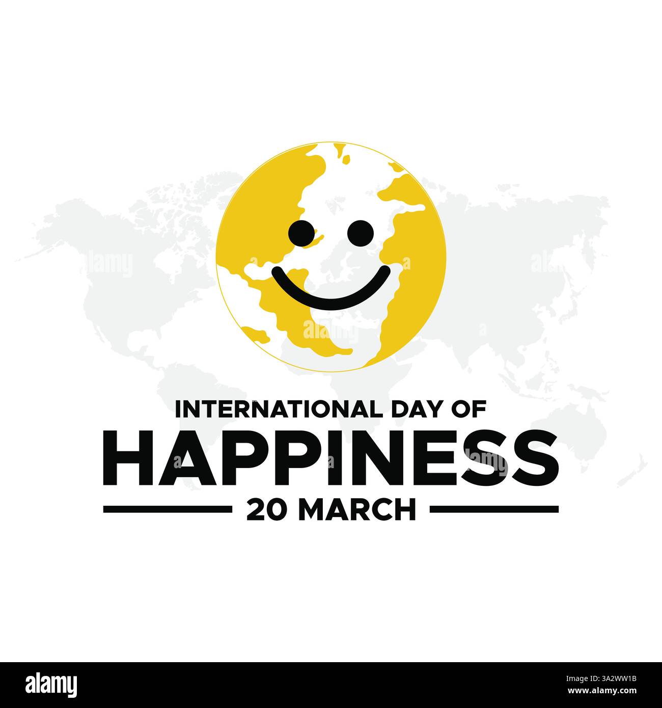 Giornata Internazionale della felicità, celebrazione della giornata Mondiale della felicità illustrazione con espressione del volto sorridente giallo per banner Web Illustrazione Vettoriale Giornata Internazionale della felicità, celebrazione della giornata Mondiale della felicità illustrazione con espressione del volto sorridente giallo per banner Web Illustrazione Vettoriale